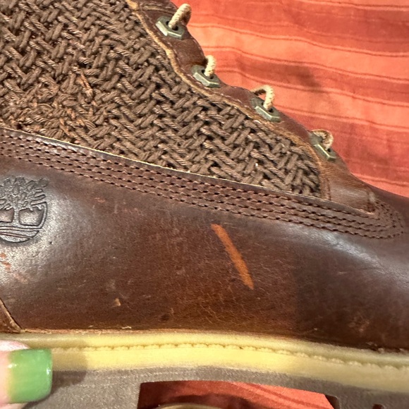 TIMBERLAND Women's Open Weave Brown Combat Boots A14A9 Anti Fatigue Lug Sole 7 - Picture 10 of 13